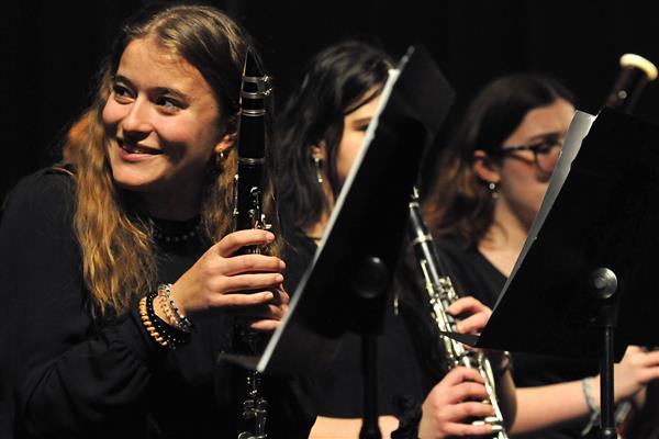 Students performing at the 2023-2024 All County Band Concert
